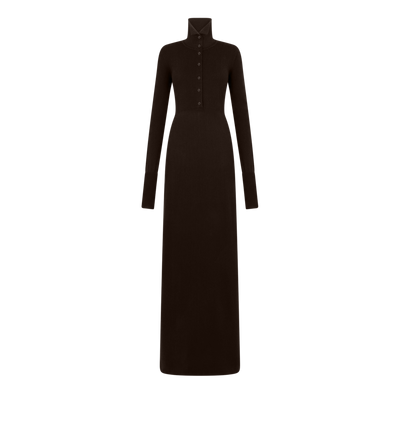 LONG OPEN TURTLENECK CASHMERE DRESS image number 0