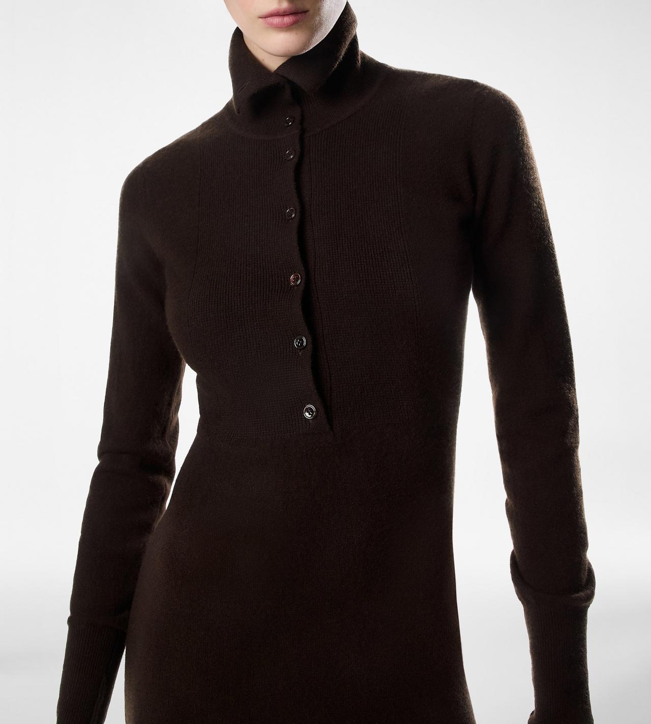 LONG OPEN TURTLENECK CASHMERE DRESS image number 1