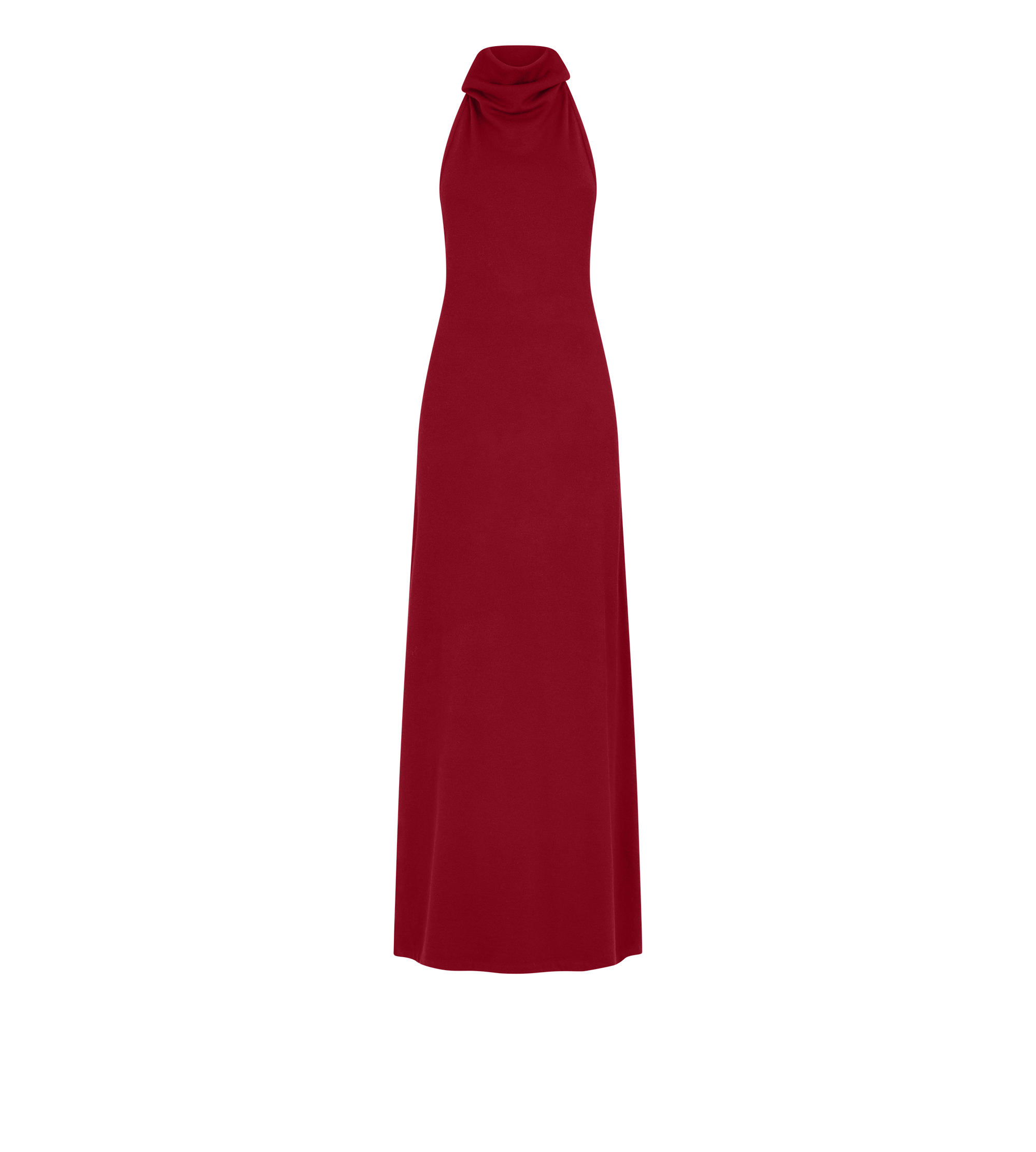 LONG HALTERNECK DRESS WITH POCKETS AND OPEN BACK