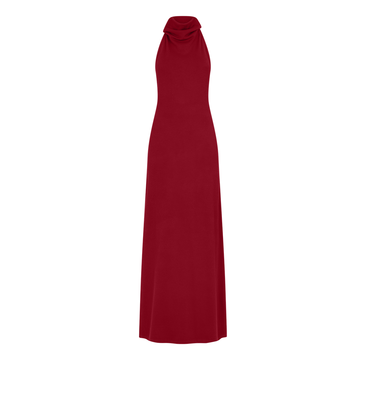 LONG HALTERNECK DRESS WITH POCKETS AND OPEN BACK image number 0