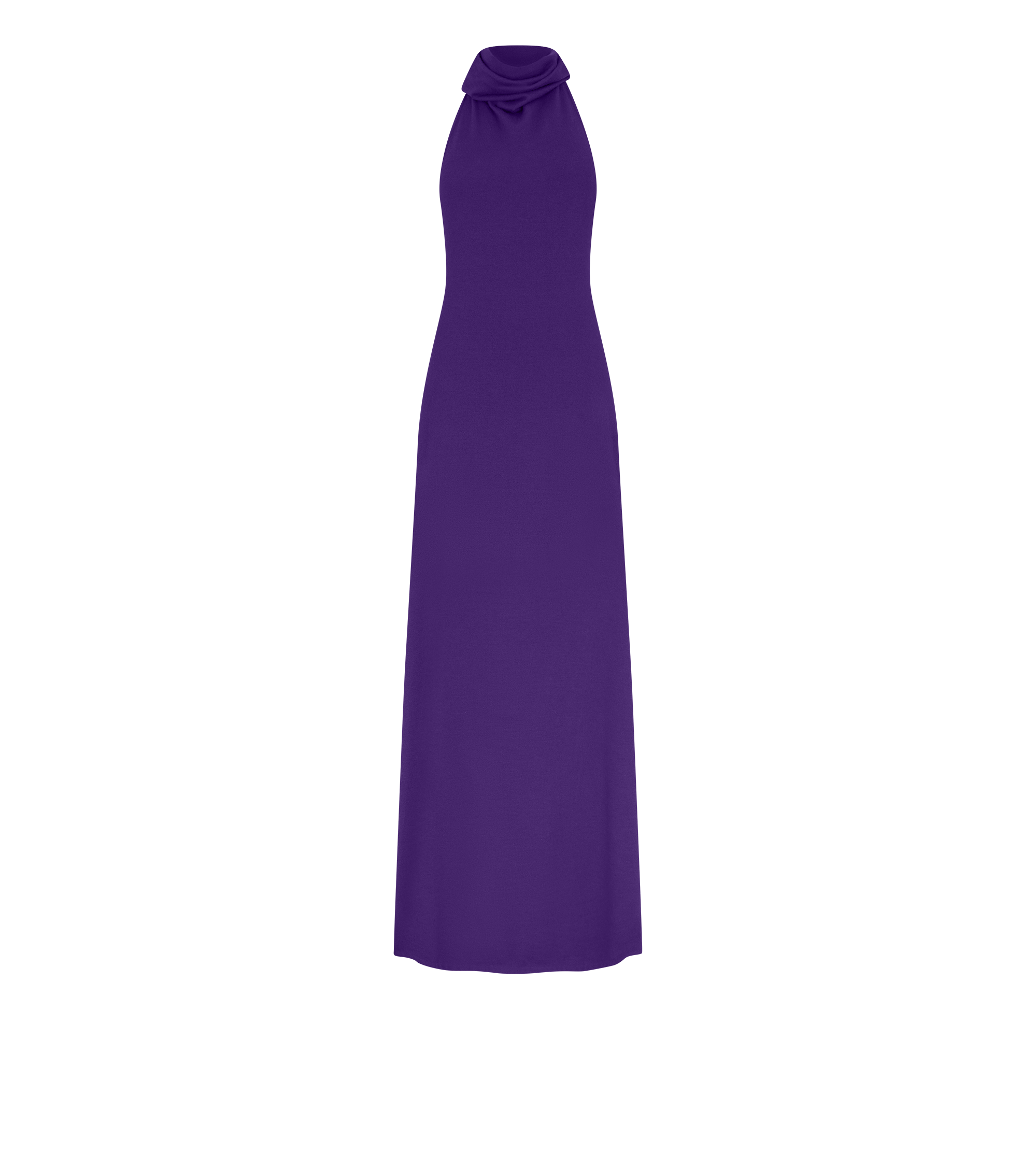 LONG HALTERNECK DRESS WITH POCKETS AND OPEN BACK