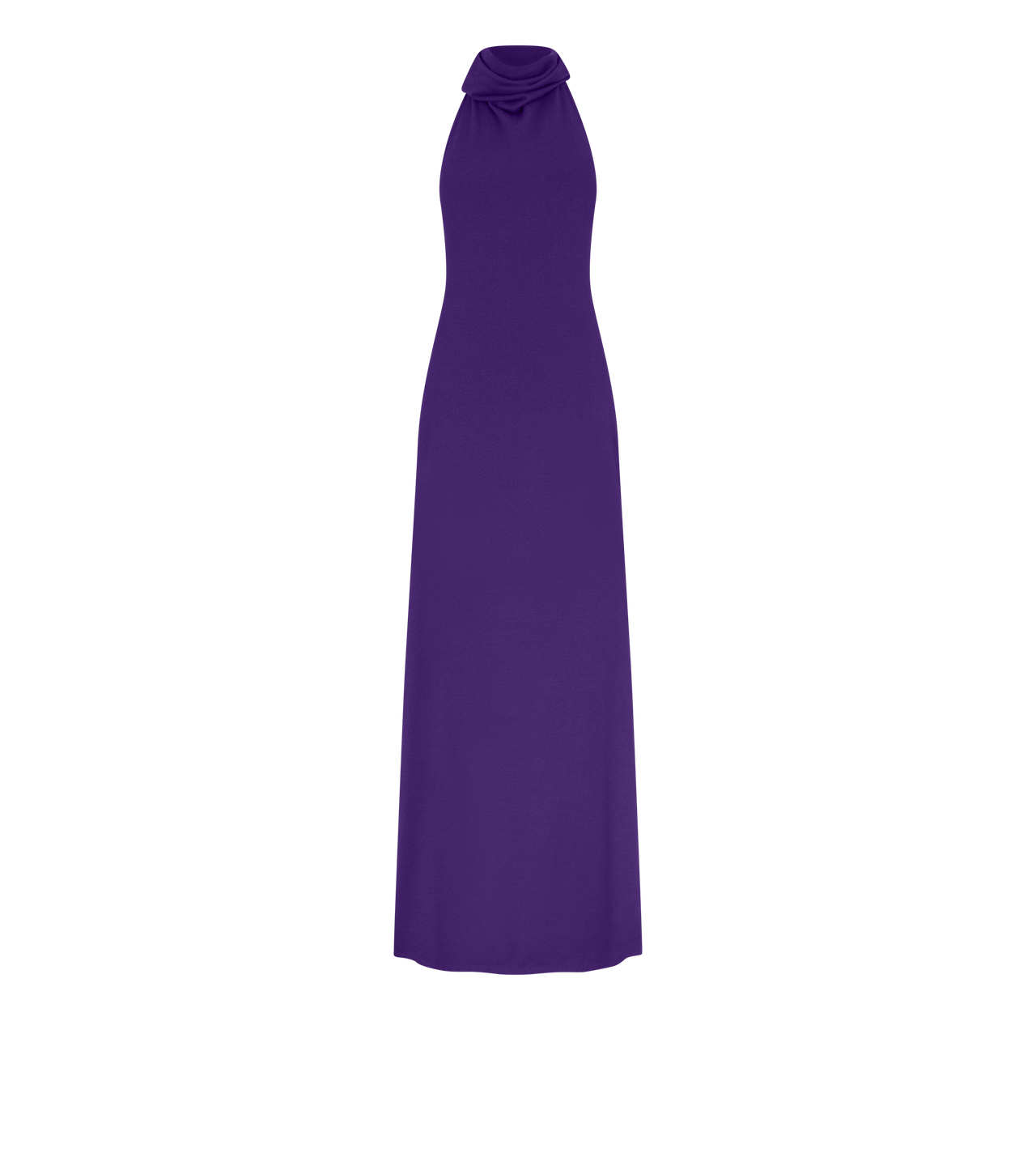 LONG HALTERNECK DRESS WITH POCKETS AND OPEN BACK image number 0