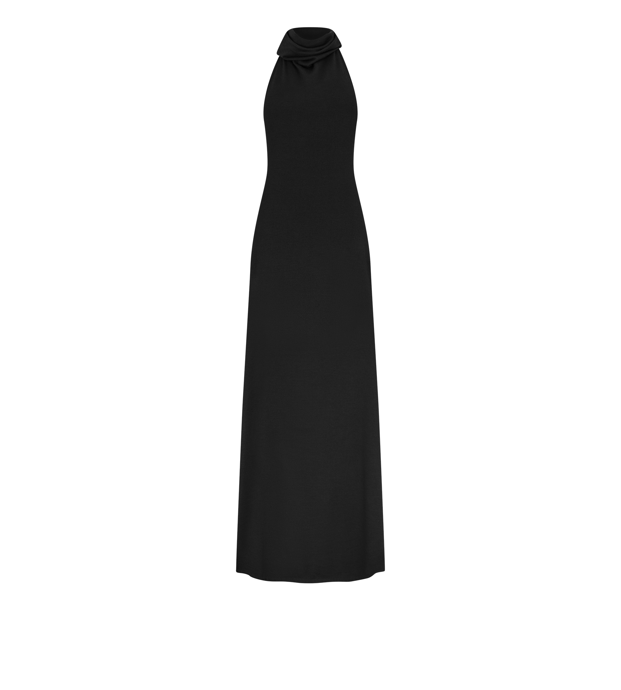 LONG HALTERNECK DRESS WITH POCKETS AND OPEN BACK
