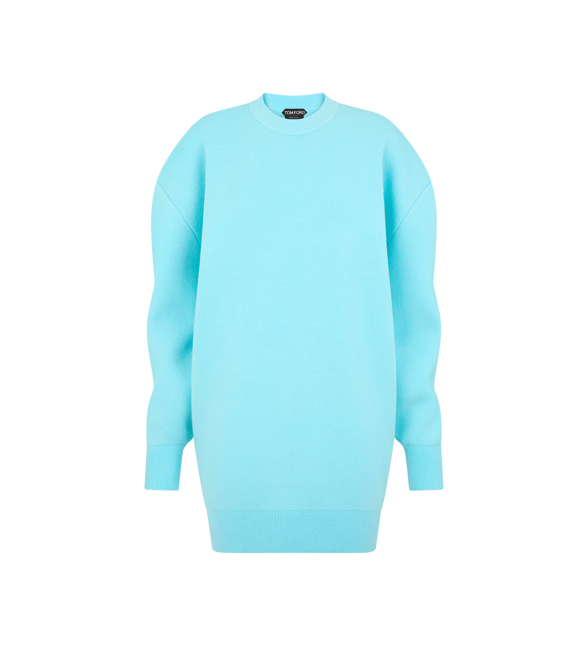 SCULPTURAL WOOL CASHMERE SWEATSHIRT MINI DRESS