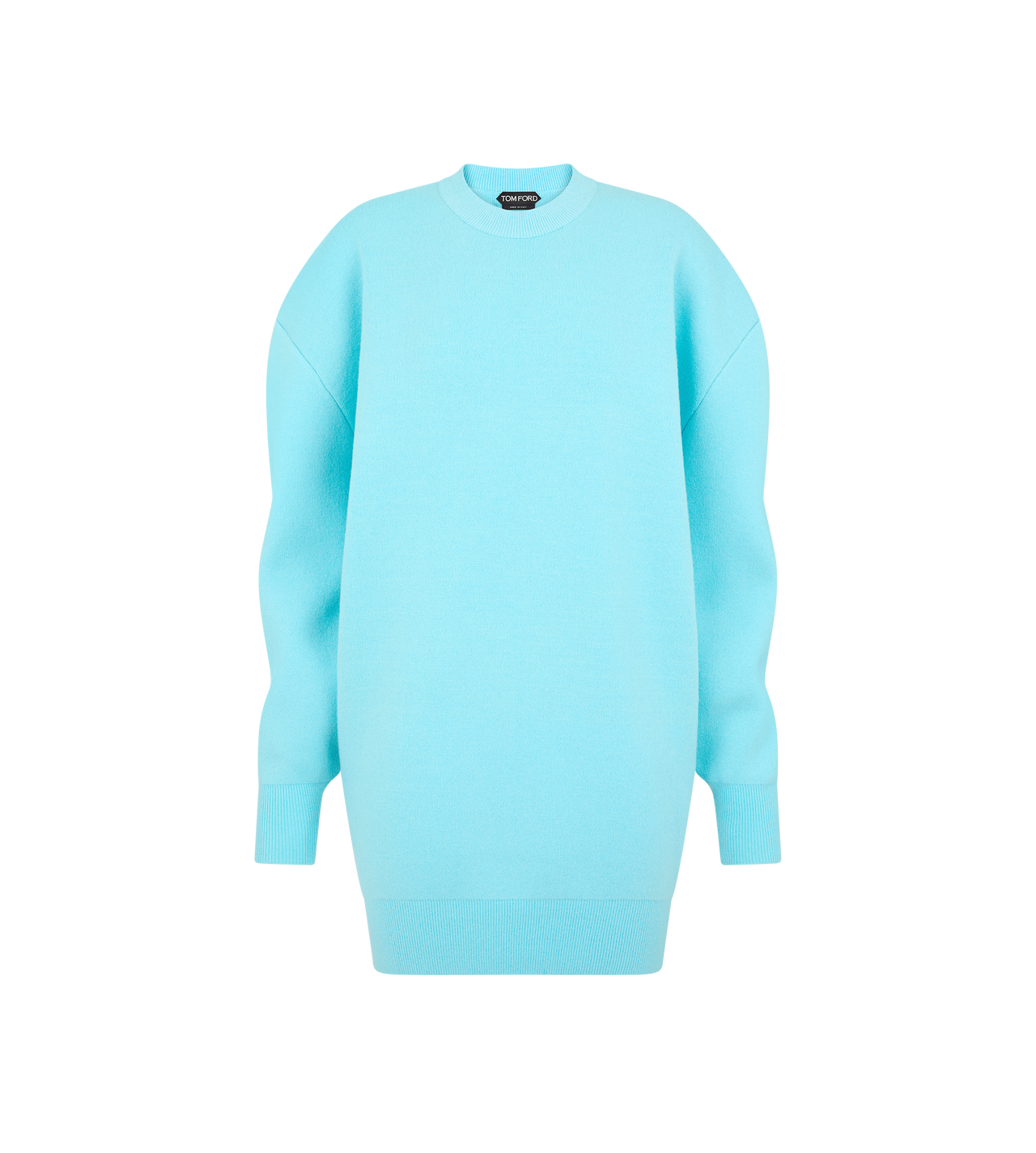 SCULPTURAL WOOL CASHMERE SWEATSHIRT MINI DRESS image number 0