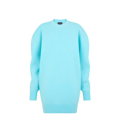 SCULPTURAL WOOL CASHMERE SWEATSHIRT MINI DRESS image number 0