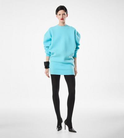 SCULPTURAL WOOL CASHMERE SWEATSHIRT MINI DRESS image number 2