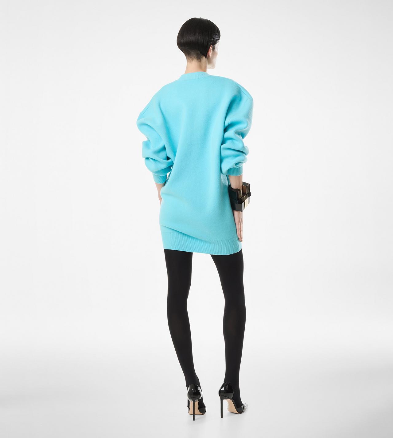 SCULPTURAL WOOL CASHMERE SWEATSHIRT MINI DRESS image number 3