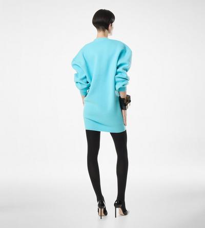 SCULPTURAL WOOL CASHMERE SWEATSHIRT MINI DRESS image number 3