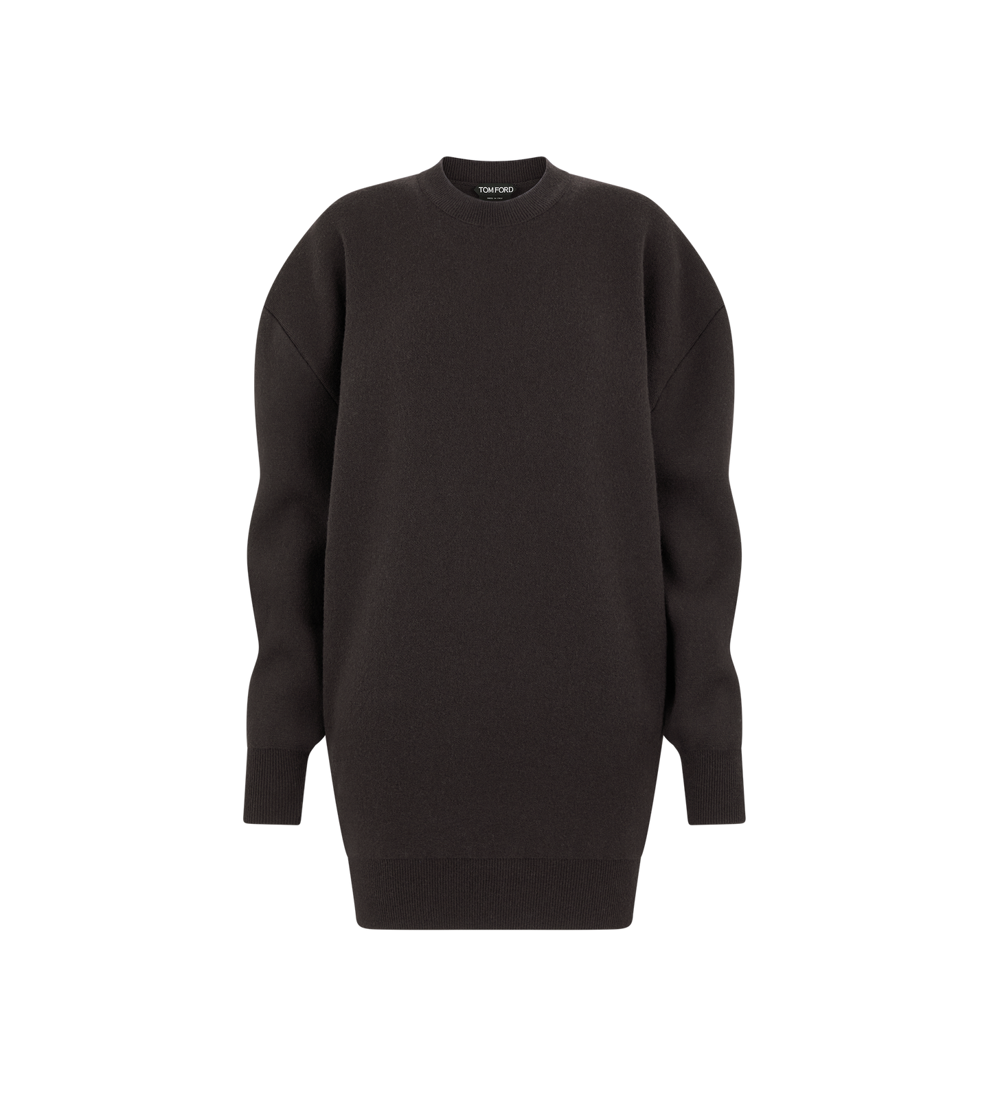 SCULPTURAL WOOL CASHMERE SWEATSHIRT MINI DRESS