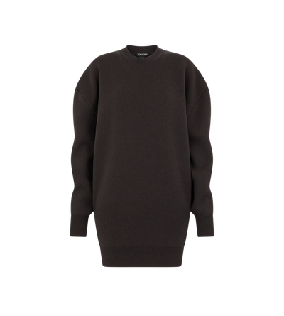 SCULPTURAL WOOL CASHMERE SWEATSHIRT MINI DRESS image number 0