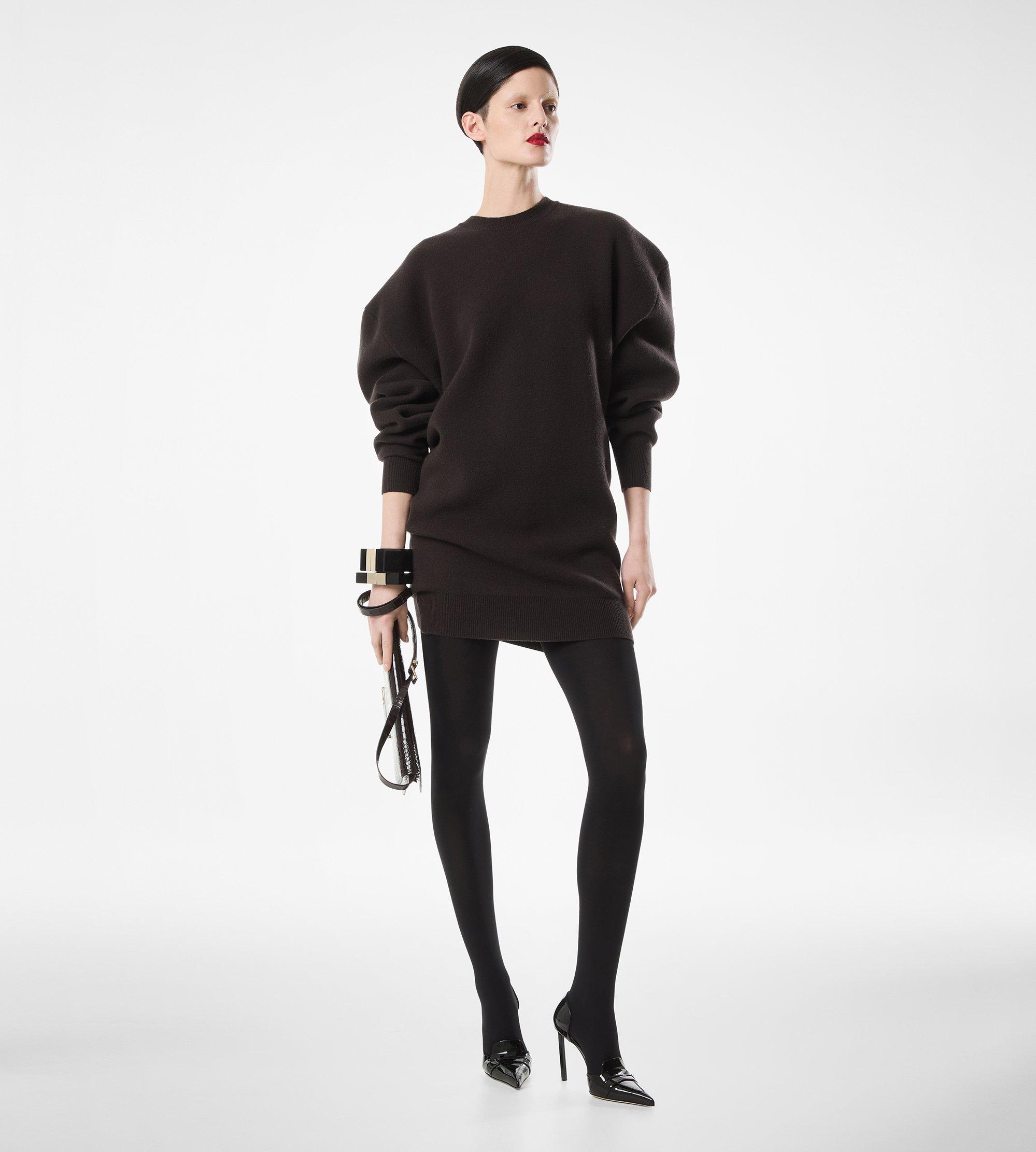 SCULPTURAL WOOL CASHMERE SWEATSHIRT MINI DRESS | TOM FORD Fashion