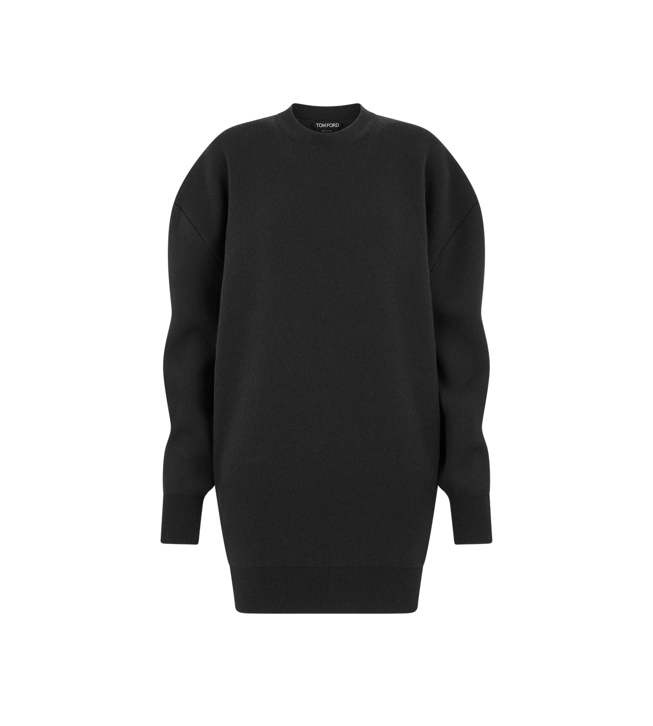 SCULPTURAL WOOL CASHMERE SWEATSHIRT MINI DRESS image number 0