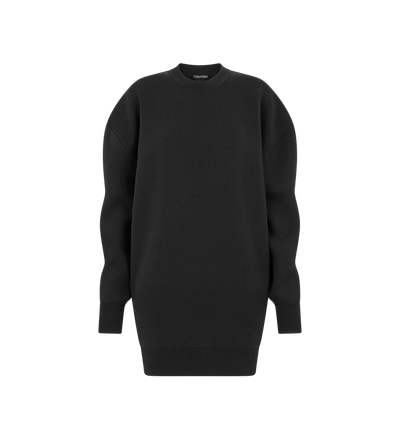 SCULPTURAL WOOL CASHMERE SWEATSHIRT MINI DRESS image number 0