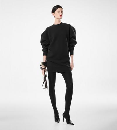 SCULPTURAL WOOL CASHMERE SWEATSHIRT MINI DRESS image number 2