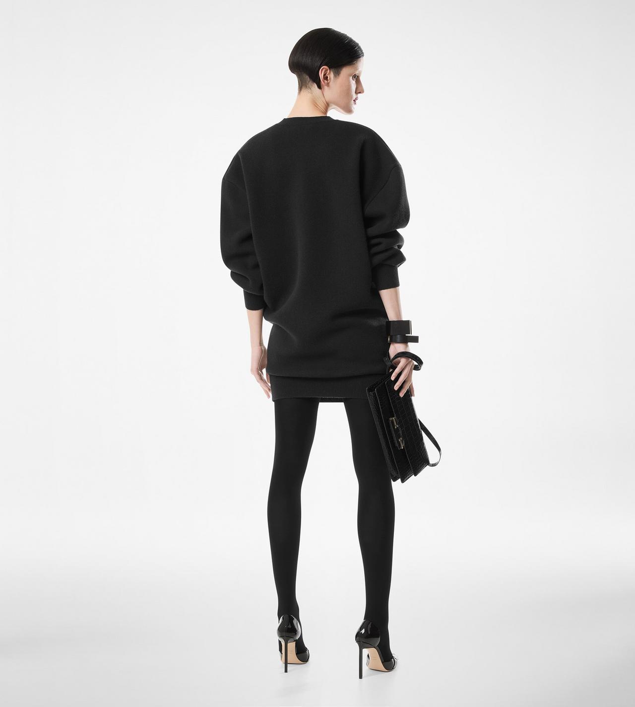 SCULPTURAL WOOL CASHMERE SWEATSHIRT MINI DRESS image number 3