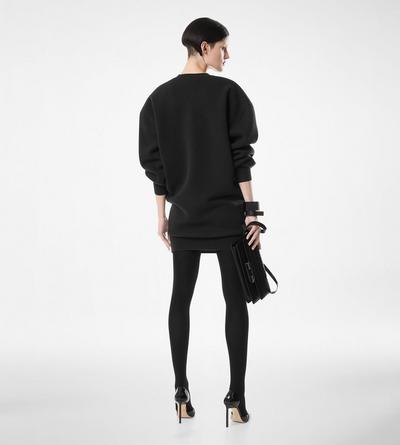 SCULPTURAL WOOL CASHMERE SWEATSHIRT MINI DRESS image number 3