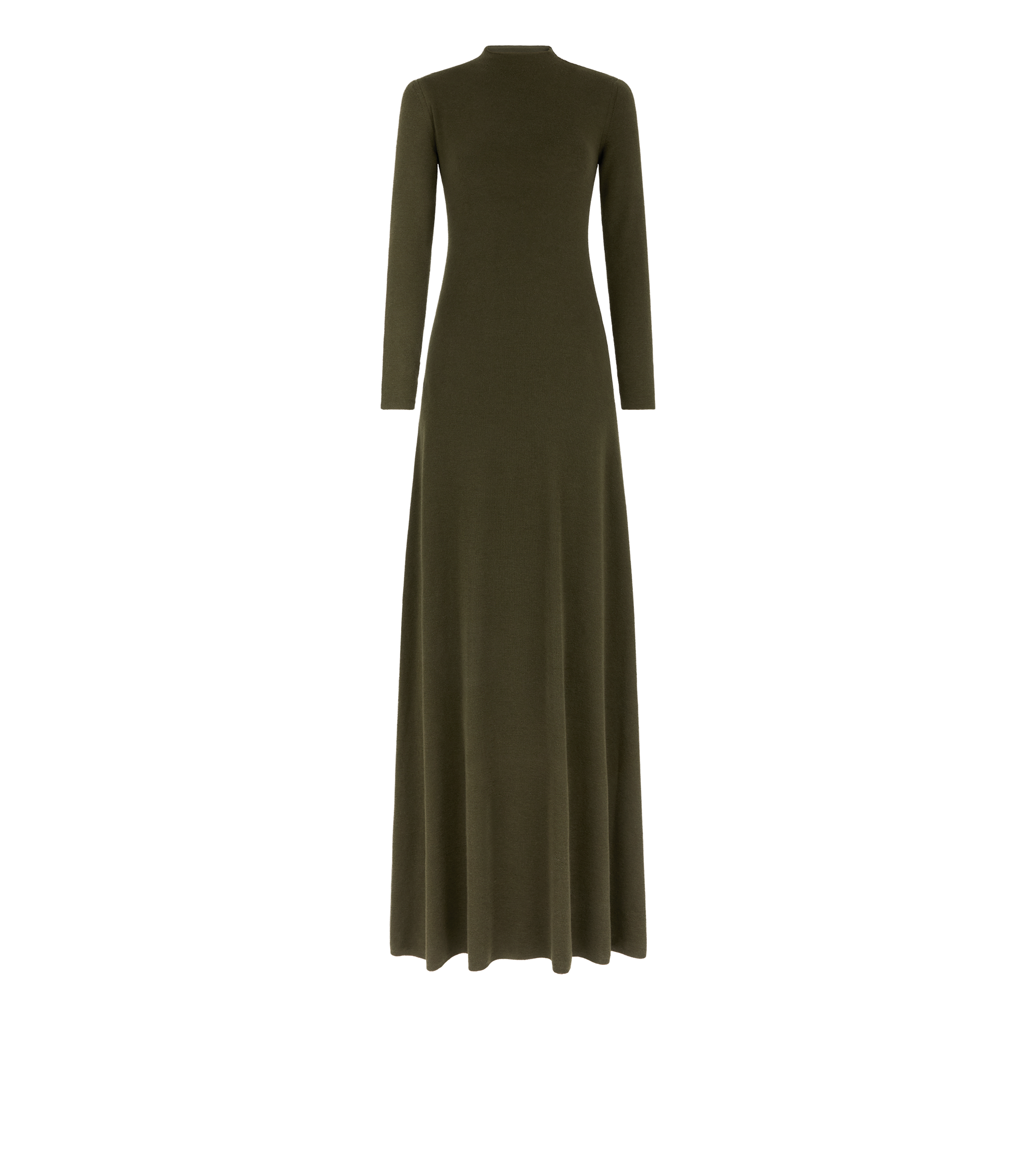 FULL NEEDLE FINE CASHMERE SILK CREWNECK COLUMN DRESS