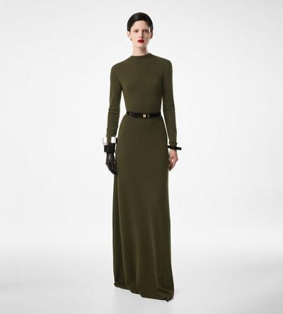 FULL NEEDLE FINE CASHMERE SILK CREWNECK COLUMN DRESS image number 1