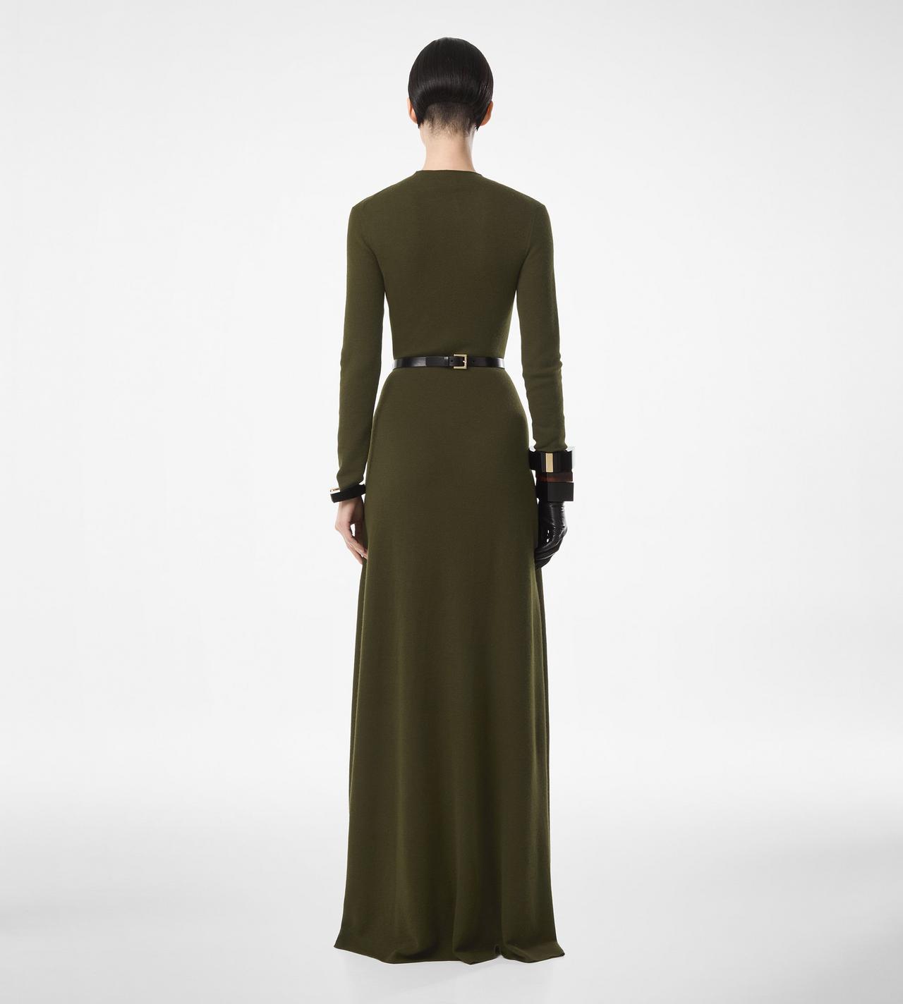 FULL NEEDLE FINE CASHMERE SILK CREWNECK COLUMN DRESS image number 2