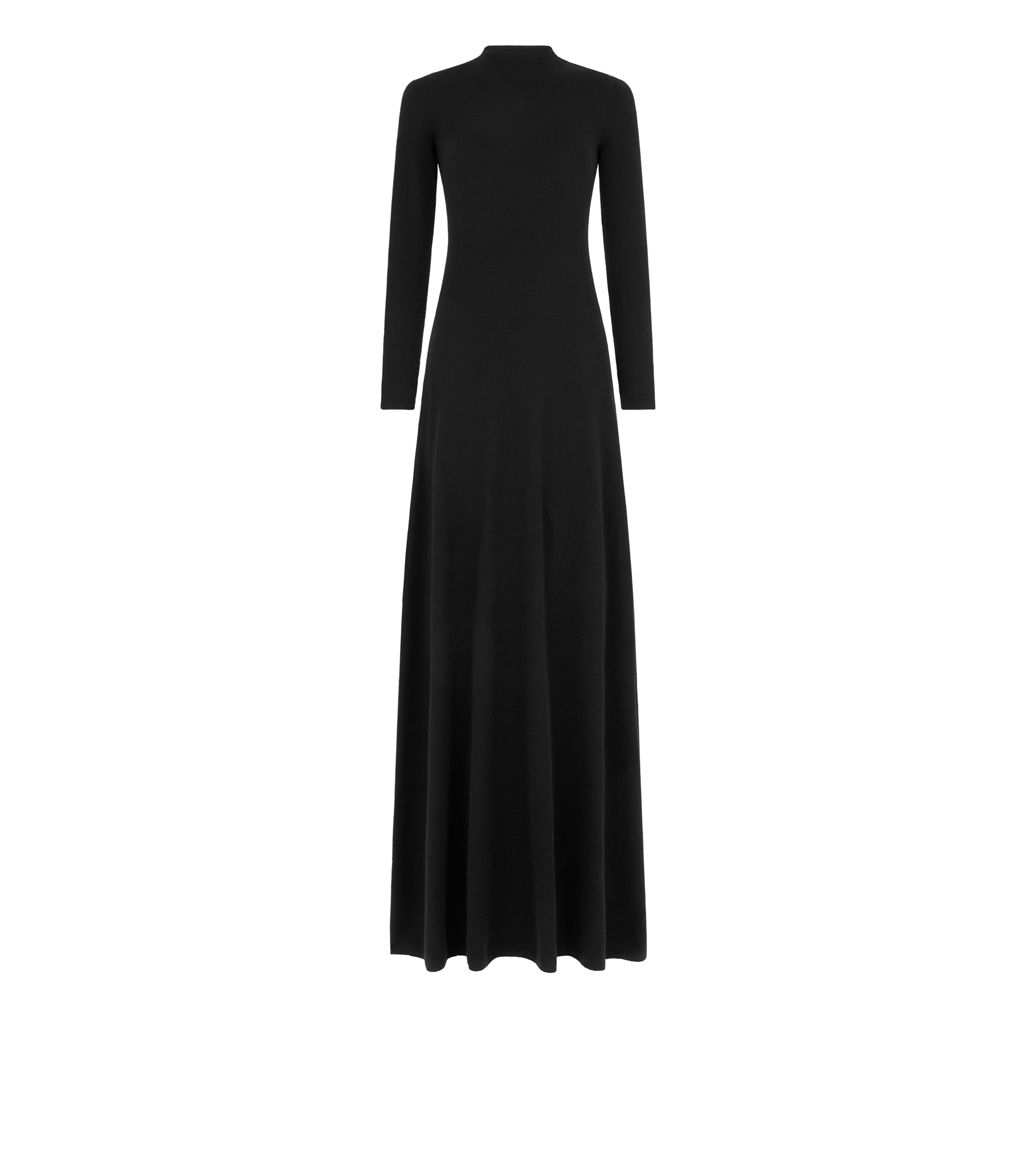 FULL NEEDLE FINE CASHMERE SILK CREWNECK COLUMN DRESS