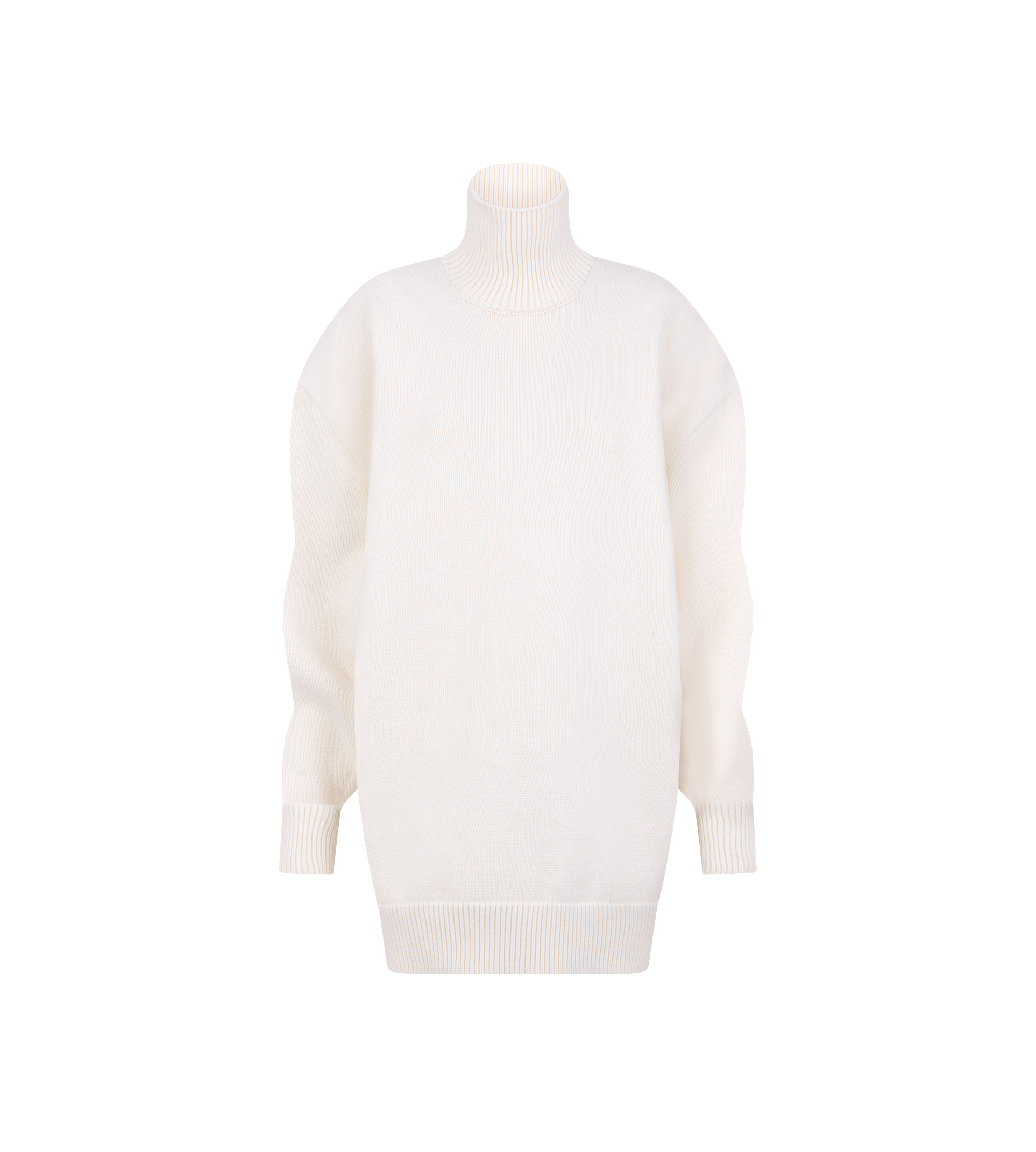 SCULPTURAL MERINO BLEND OVERSIZED TURTLENECK SWEATER DRESS