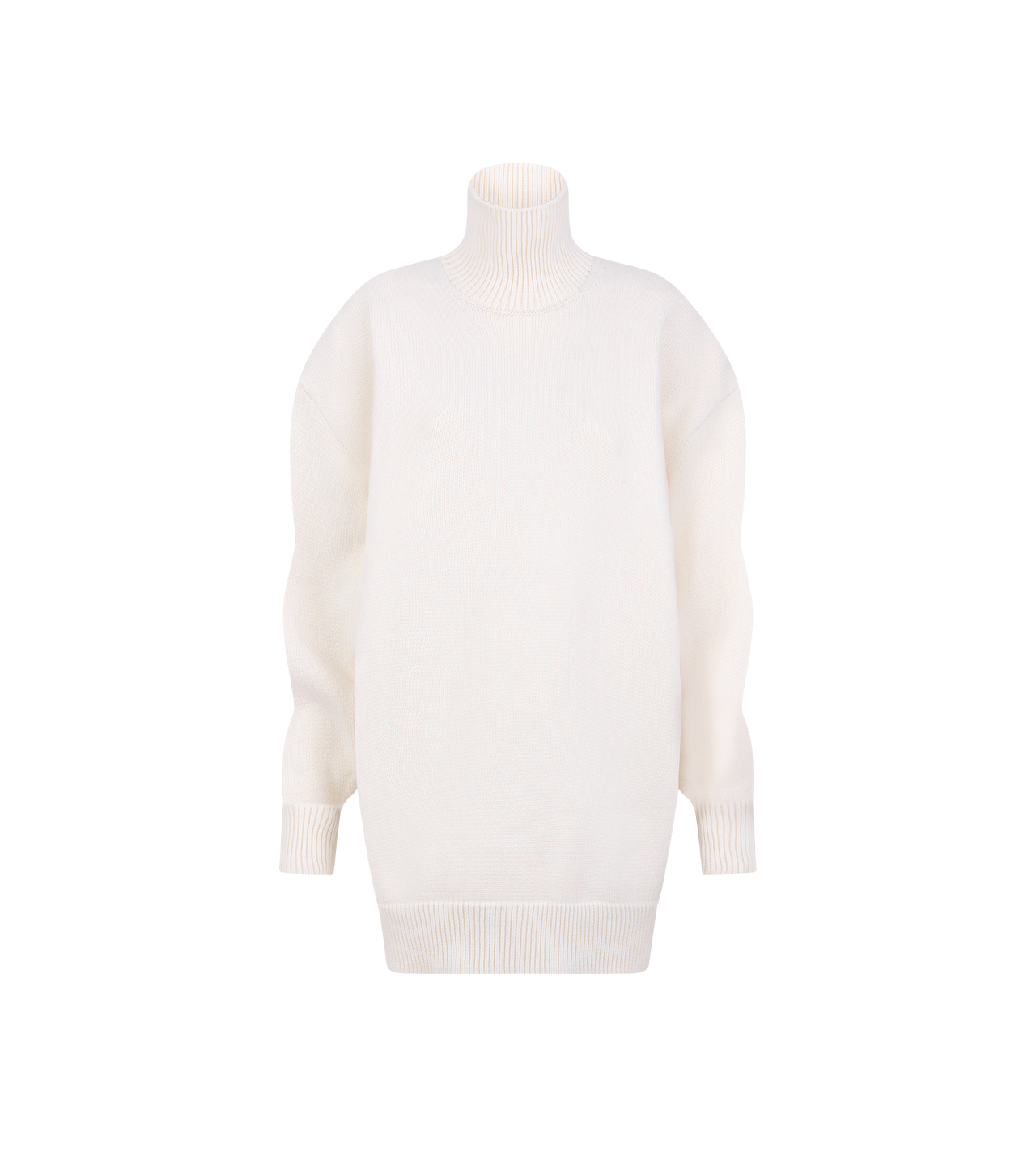 SCULPTURAL MERINO BLEND OVERSIZED TURTLENECK SWEATER DRESS image number 0