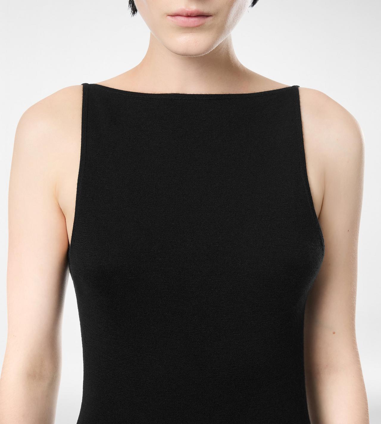 TOM FORD CASHMERE SILK BLEND BLACK CASHMERE SILK LONG SLASH NECK DRESS WITH OPEN BACK