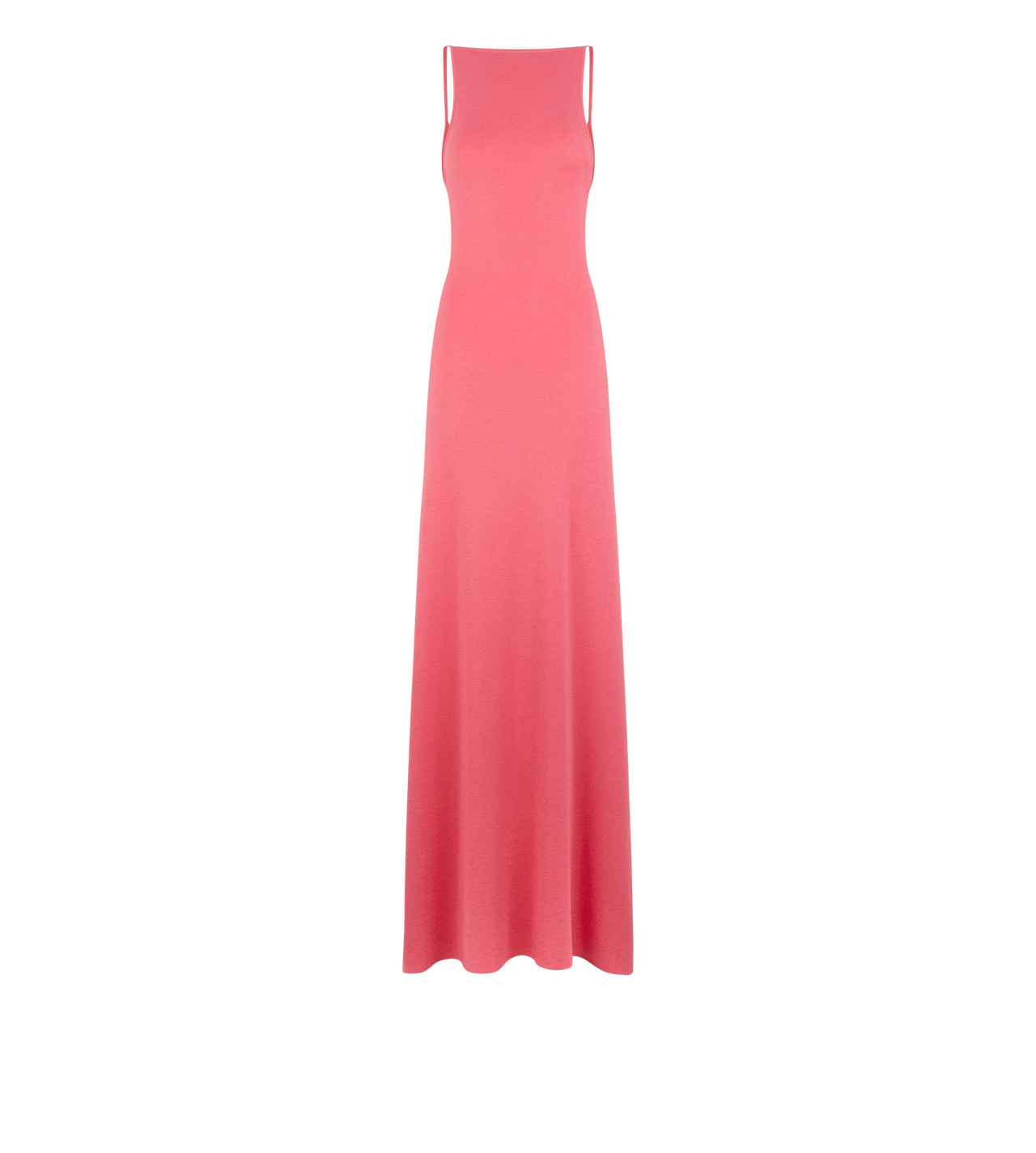 CASHMERE SILK LONG SLASH NECK DRESS WITH OPEN BACK image number 0