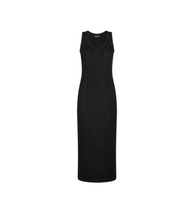 MICRO SEQUINS EMBELLISHED RIB MID-LENGTH TANK DRESS image number 0