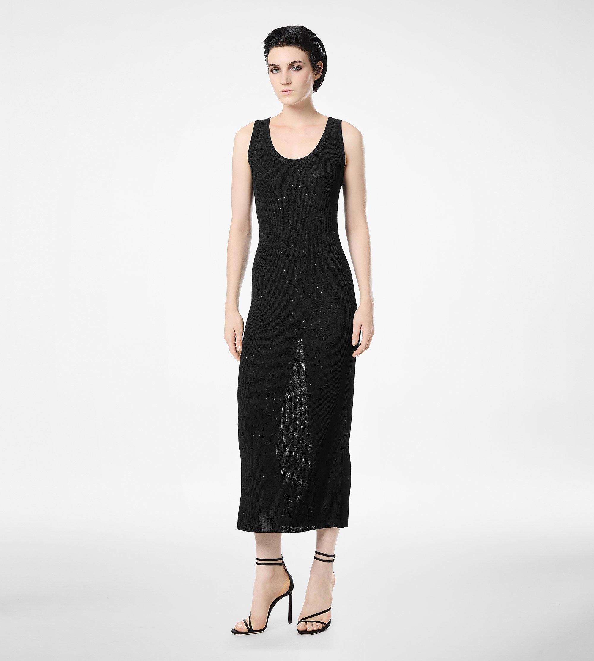 MICRO SEQUINS EMBELLISHED RIB MID-LENGTH TANK DRESS