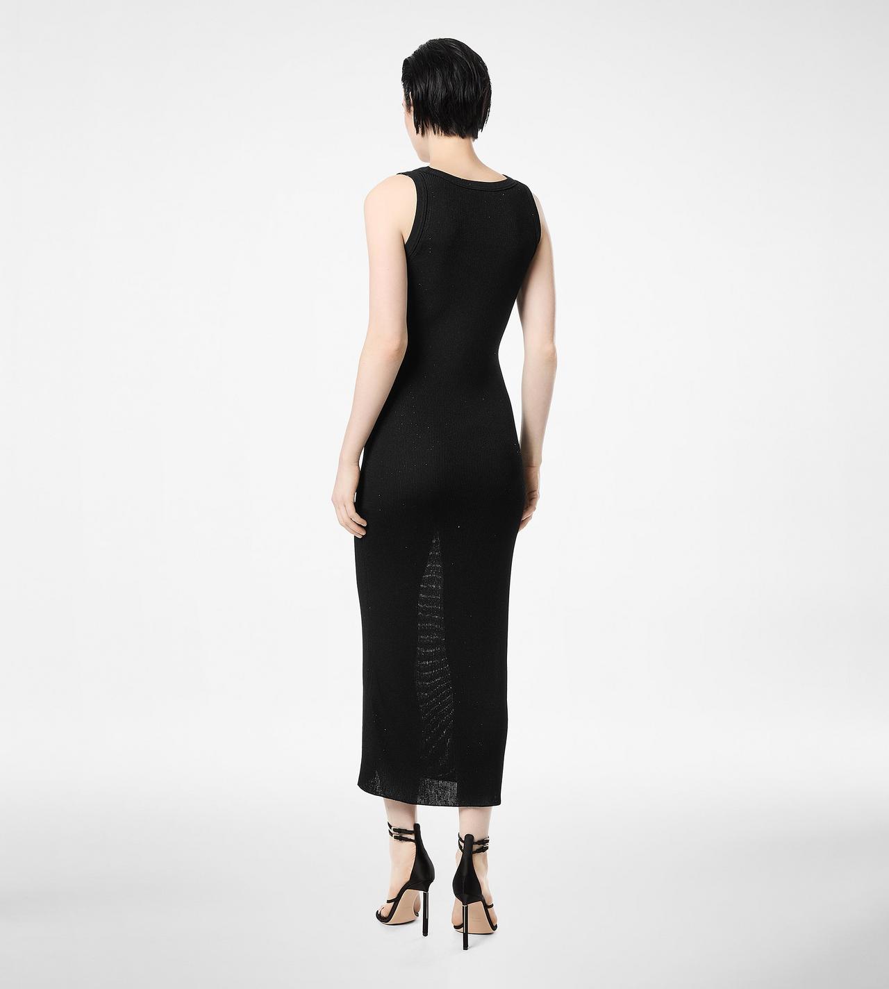 MICRO SEQUINS EMBELLISHED RIB MID-LENGTH TANK DRESS image number 3