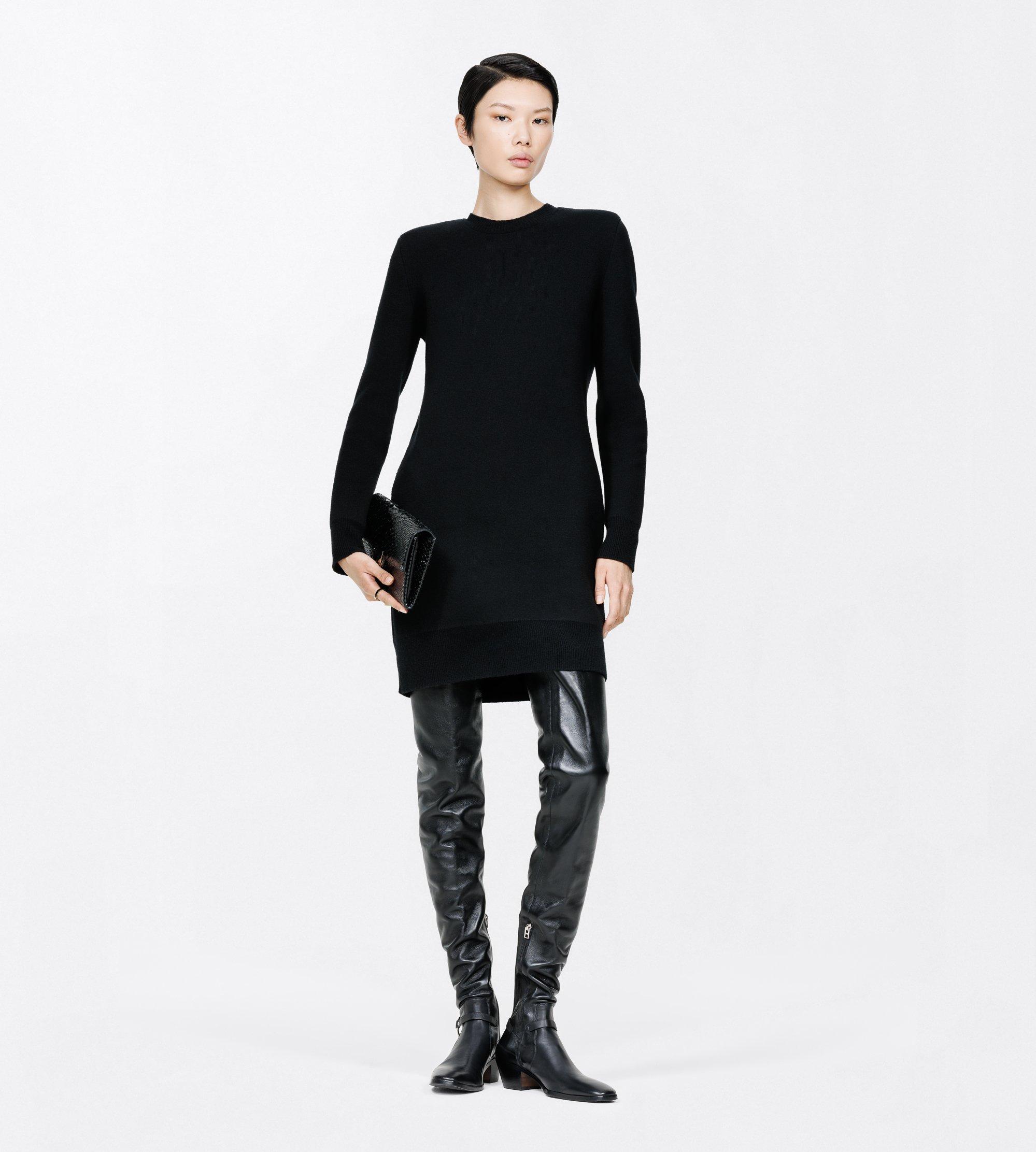 CASHMERE CREWNECK MINI SWEATER DRESS