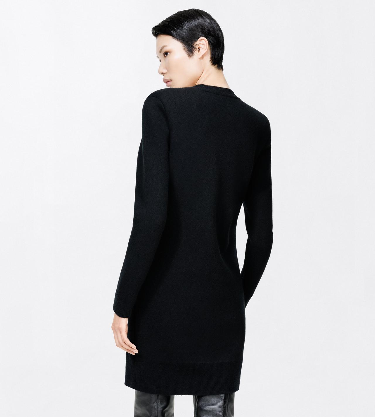 TOM FORD CASHMERE BLEND BLACK CASHMERE CREWNECK MINI SWEATER DRESS