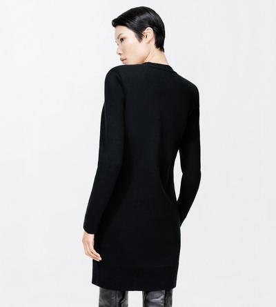 TOM FORD CASHMERE BLEND BLACK CASHMERE CREWNECK MINI SWEATER DRESS