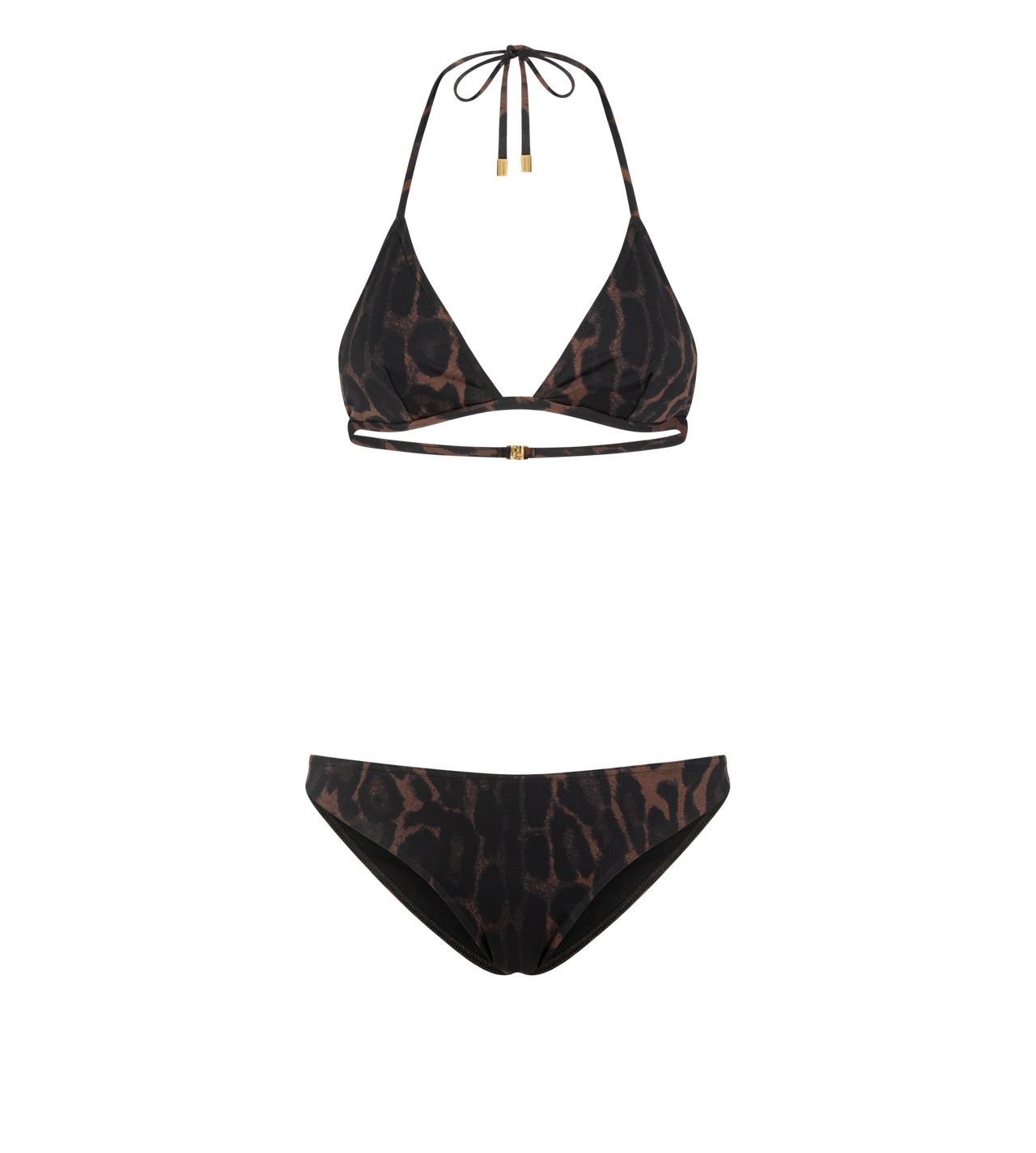 TOM FORD POLYAMIDE ELASTANE BLEND BROWN & BLACK TRIANGLE BIKINI