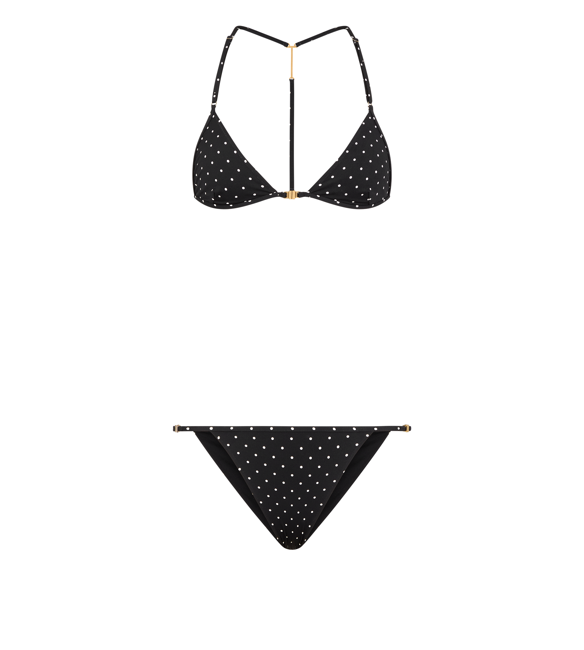 POLKA DOT TRIANGLE BIKINI WITH T-TRIM