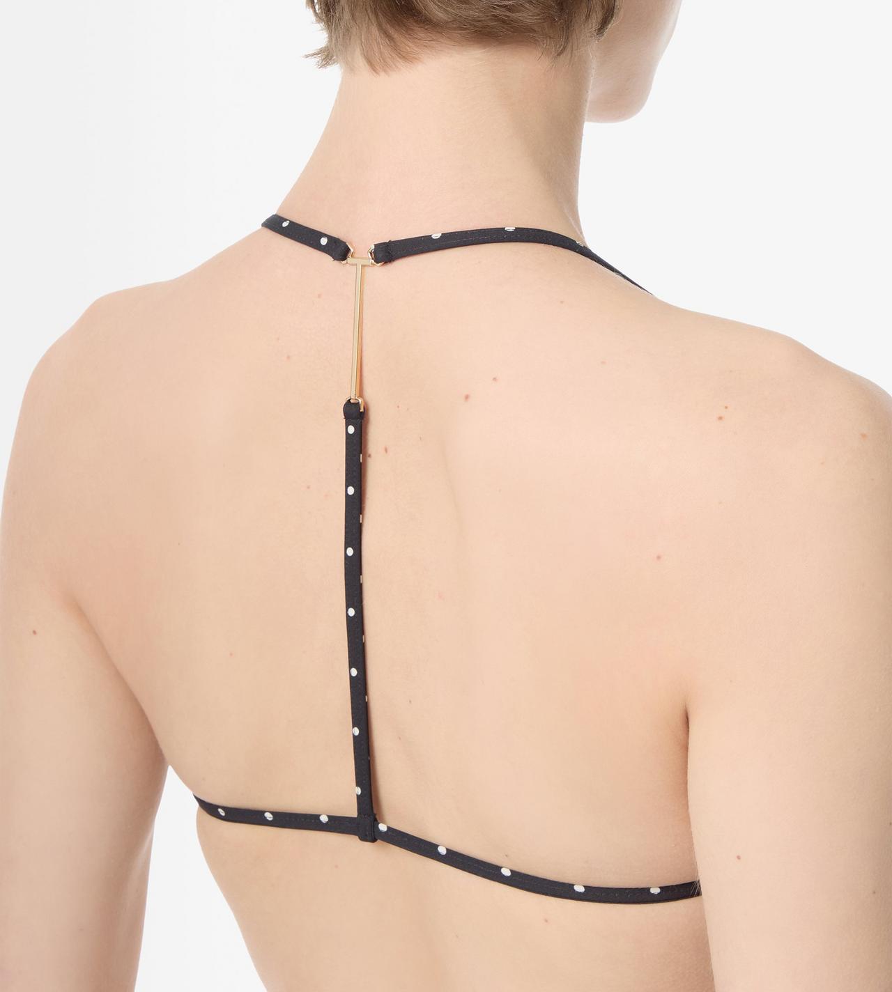 TOM FORD POLYAMIDE ELASTANE BLEND COMBO BLACK + WHITE & WHITE POLKA DOT TRIANGLE BIKINI WITH T-TRIM