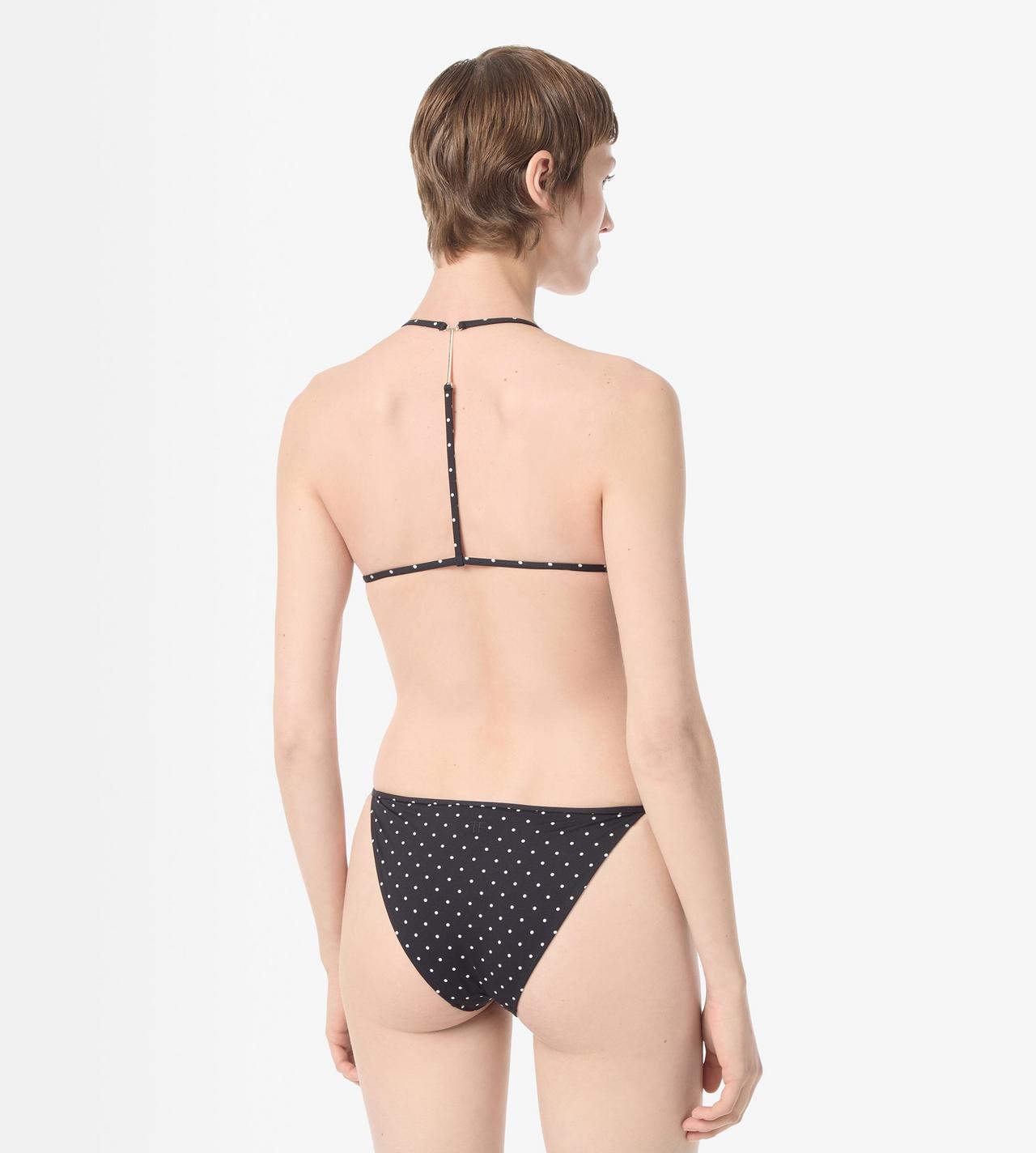 TOM FORD POLYAMIDE ELASTANE BLEND COMBO BLACK + WHITE & WHITE POLKA DOT TRIANGLE BIKINI WITH T-TRIM