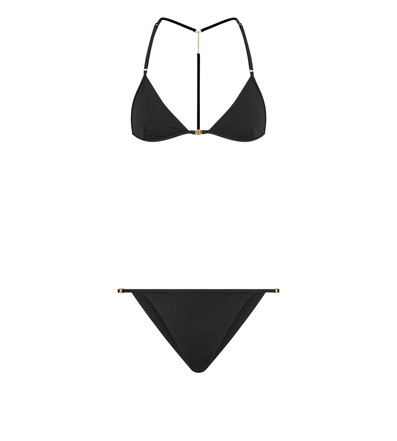TOM FORD POLYAMIDE ELASTANE BLEND BLACK BIKINI TRIANGULAR CON RIBETE EN FORMA DE T