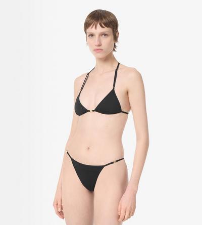TOM FORD POLYAMIDE ELASTANE BLEND BLACK BIKINI TRIANGULAR CON RIBETE EN FORMA DE T