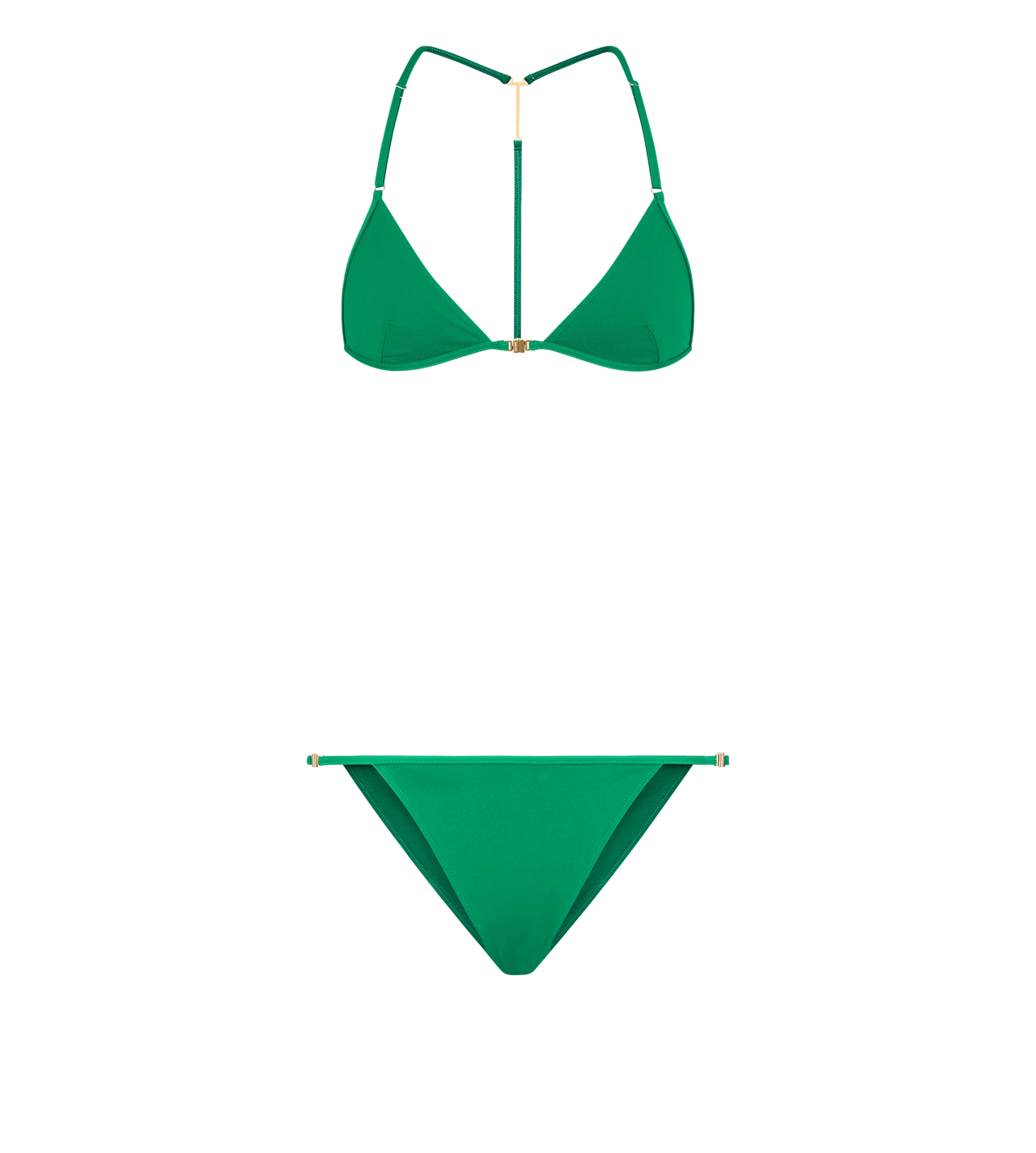 TOM FORD POLYAMIDE ELASTANE BLEND GREEN TRIANGLE BIKINI WITH T-TRIM