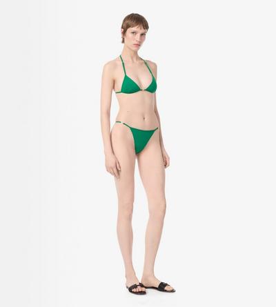 TOM FORD POLYAMIDE ELASTANE BLEND GREEN TRIANGLE BIKINI WITH T-TRIM