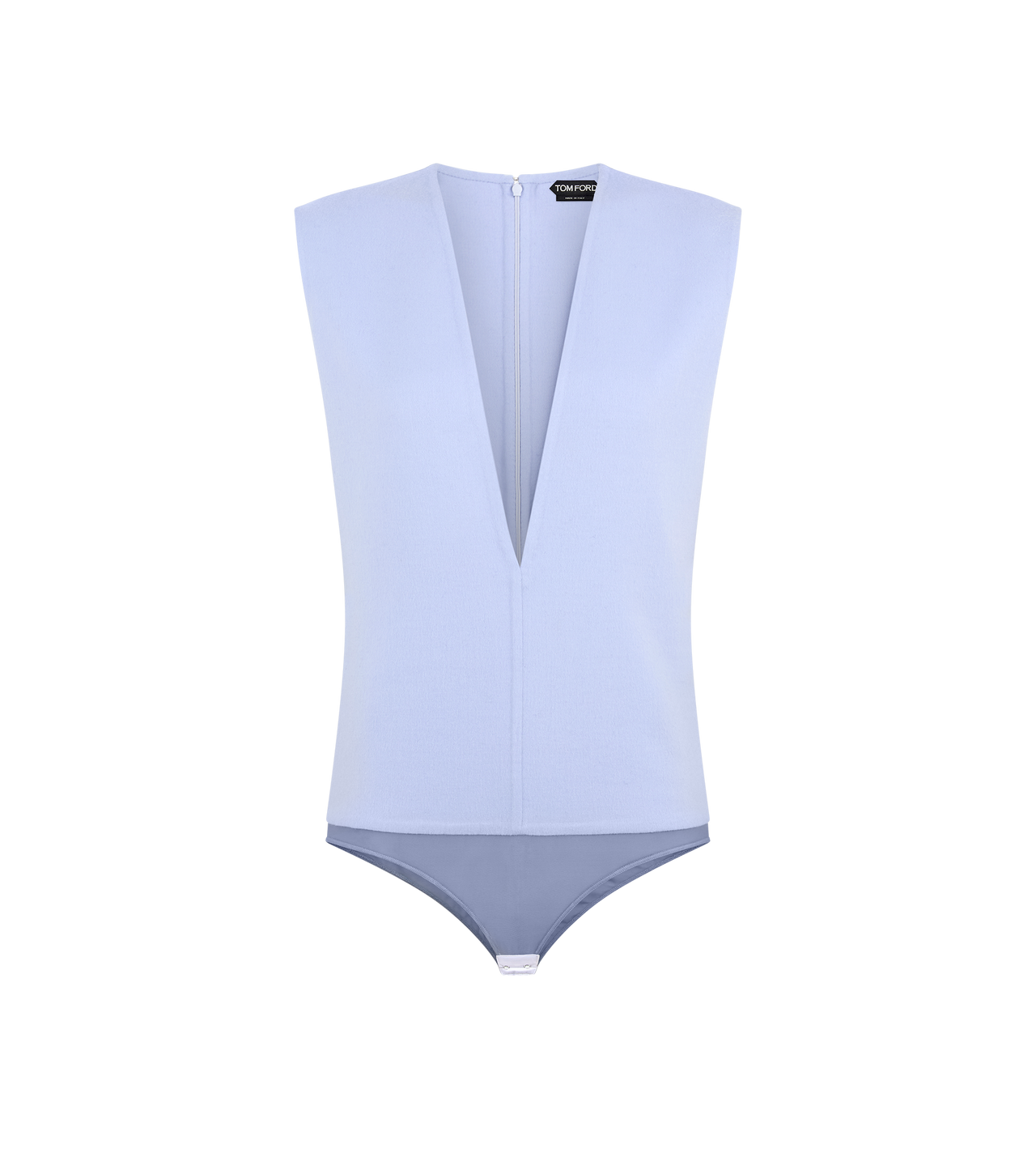 DOUBLE FACE LIGHT WOOL V-NECK BODYSUIT image number 0