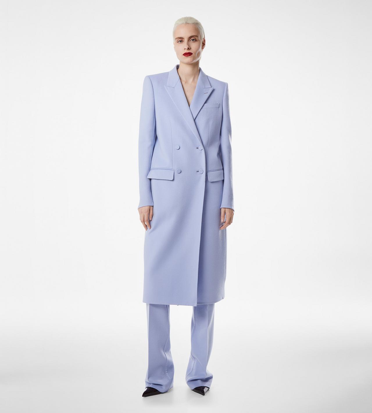 TOM FORD WOOL BABY LAVENDER DOUBLE FACE LIGHT WOOL V-NECK BODYSUIT