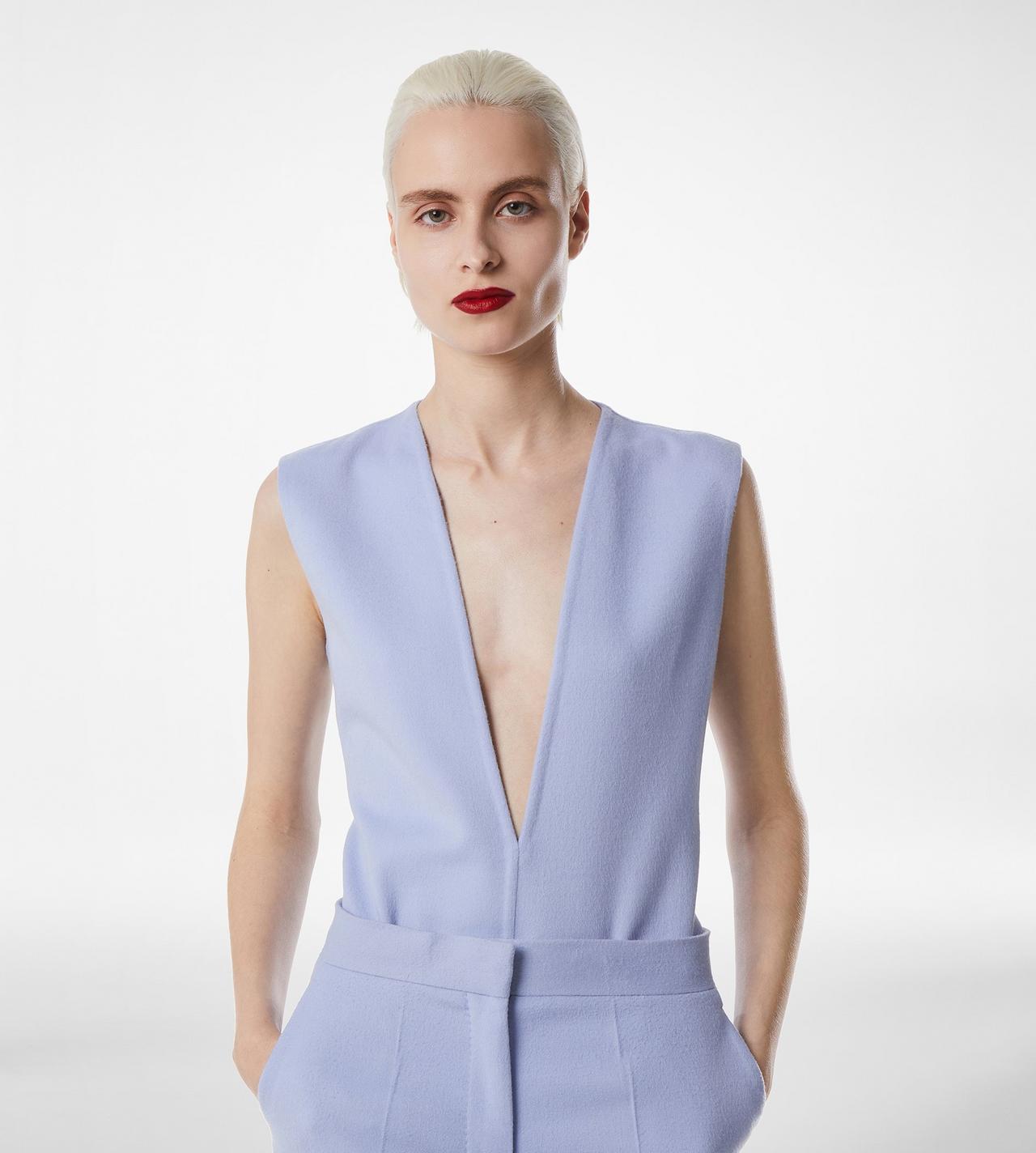 DOUBLE FACE LIGHT WOOL V-NECK BODYSUIT image number 2