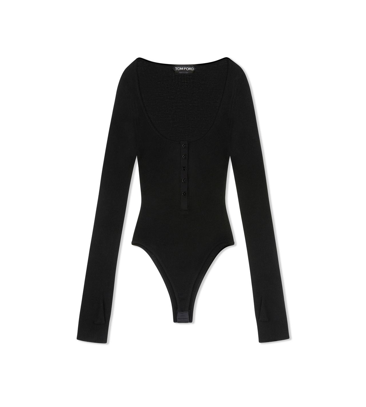 Black Textured Rib Halterneck Bodysuit