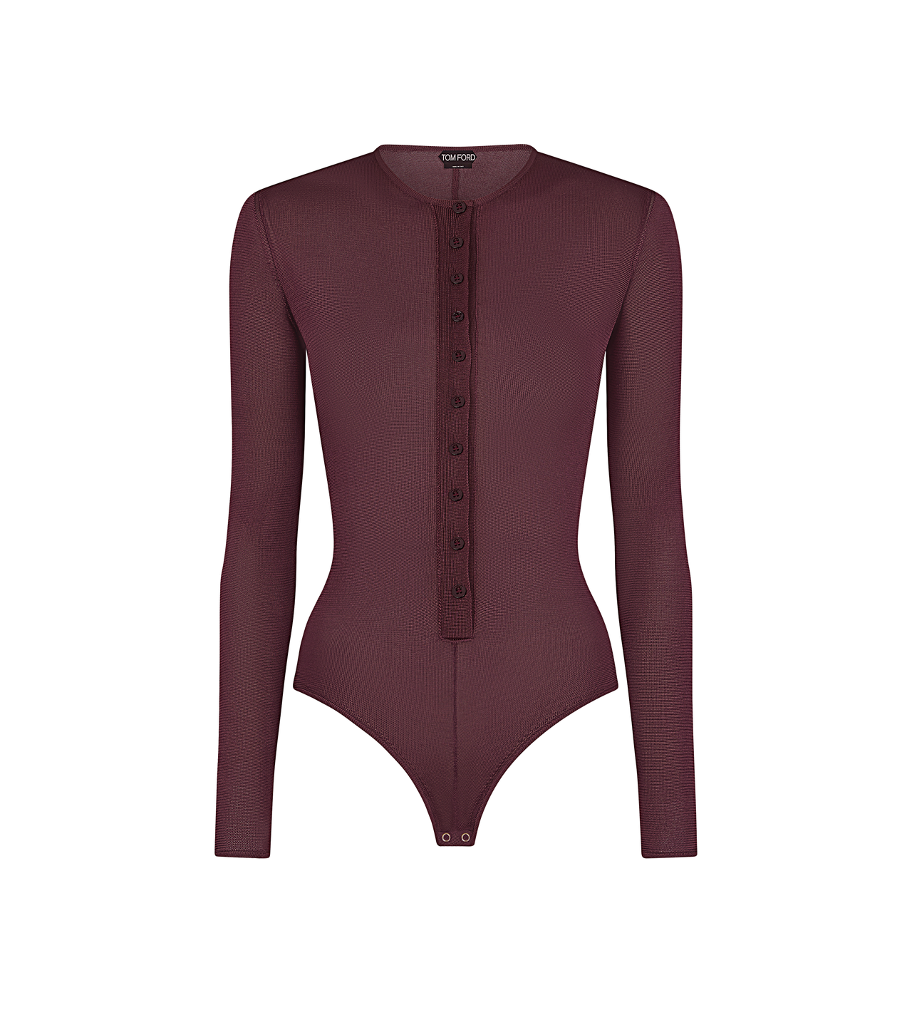 LONG SLEEVE HENLEY KNIT BODYSUIT image number 0