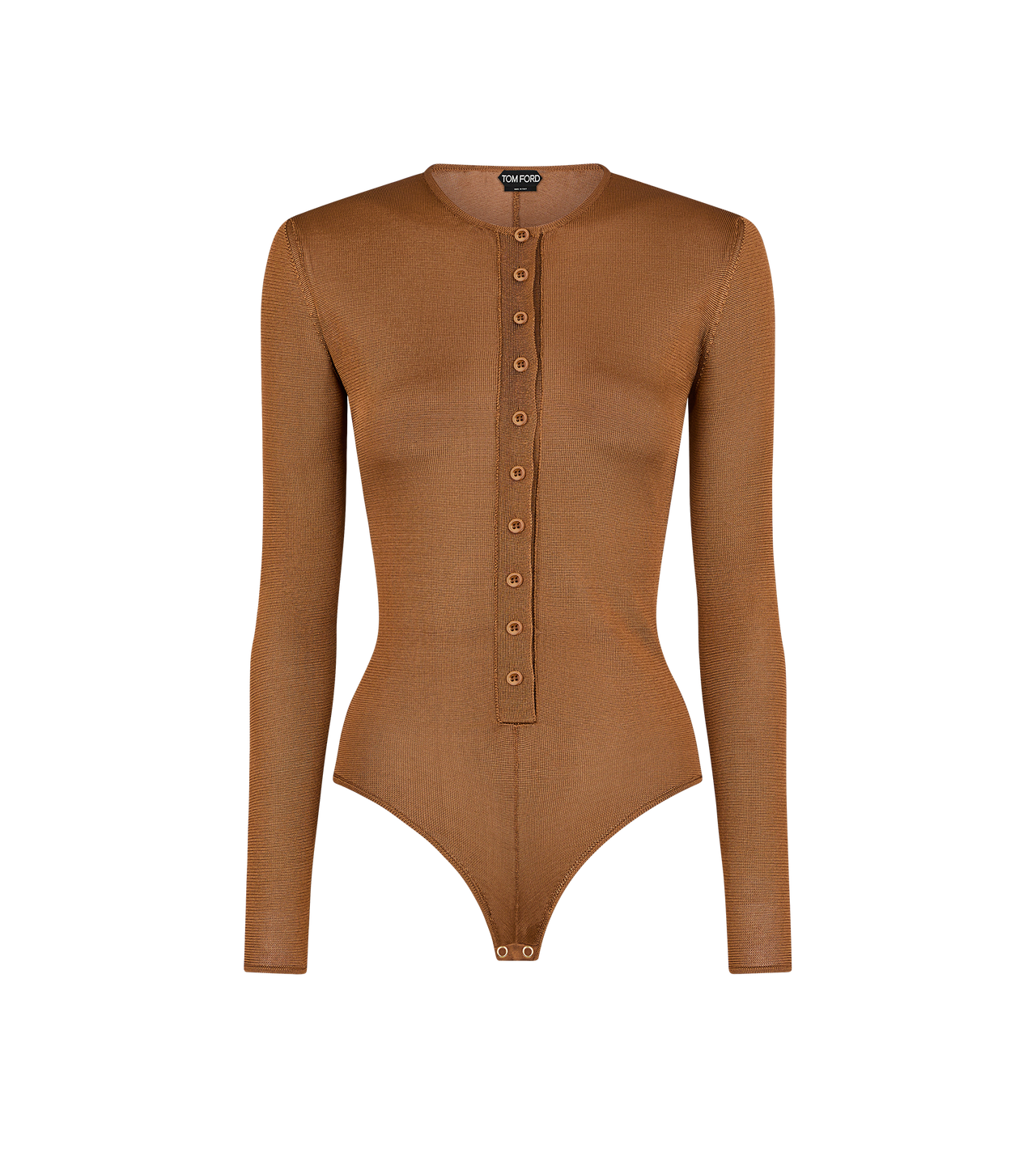 LONG SLEEVE HENLEY KNIT BODYSUIT image number 0