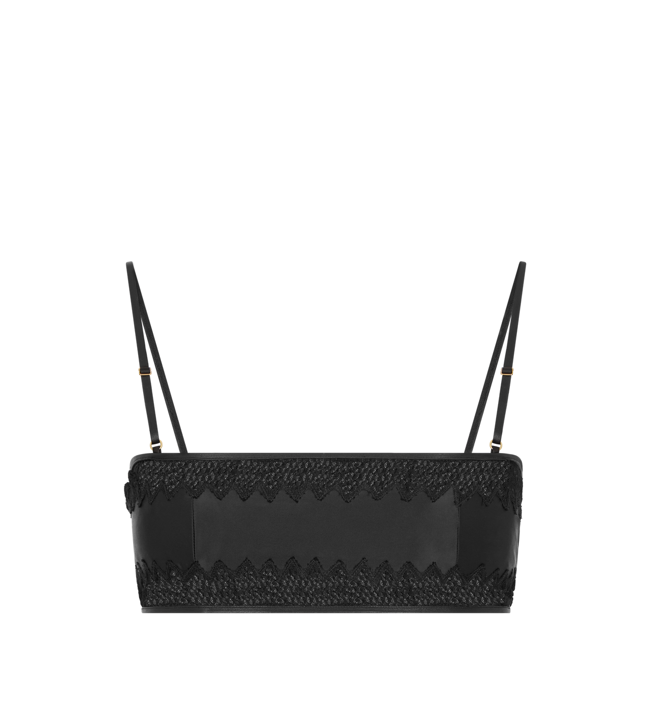TOM FORD SATIN BLACK STRETCH SATIN BANDEAU BRALETTE